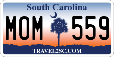 SC license plate MOM559