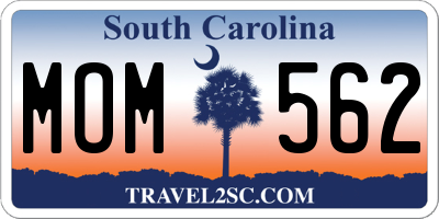 SC license plate MOM562