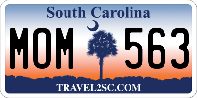 SC license plate MOM563
