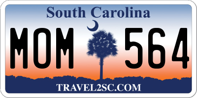 SC license plate MOM564