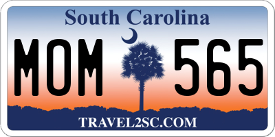 SC license plate MOM565