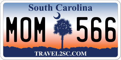 SC license plate MOM566