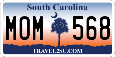 SC license plate MOM568