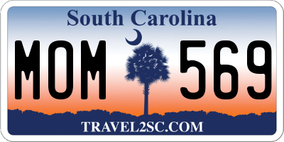 SC license plate MOM569