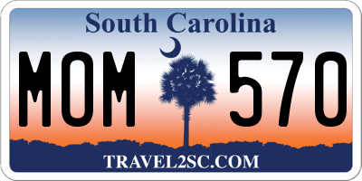 SC license plate MOM570