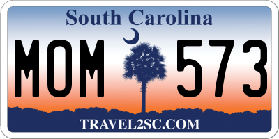 SC license plate MOM573