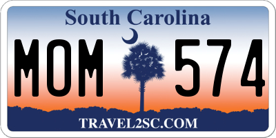 SC license plate MOM574