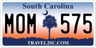 SC license plate MOM575