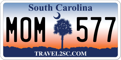 SC license plate MOM577