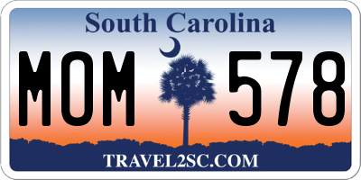 SC license plate MOM578