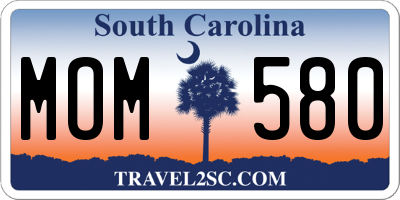 SC license plate MOM580
