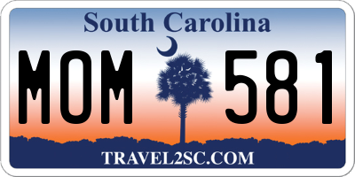 SC license plate MOM581