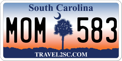 SC license plate MOM583