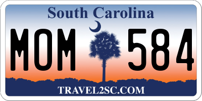 SC license plate MOM584