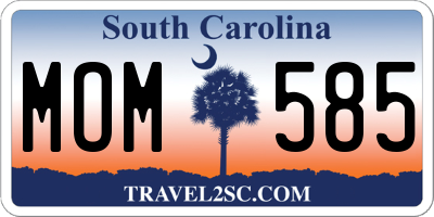 SC license plate MOM585