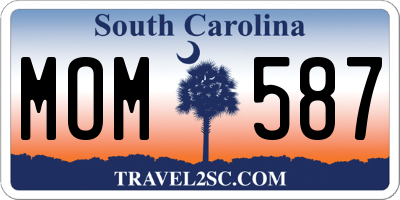 SC license plate MOM587