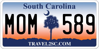 SC license plate MOM589