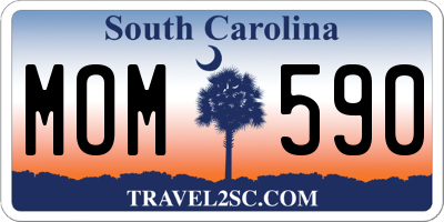 SC license plate MOM590