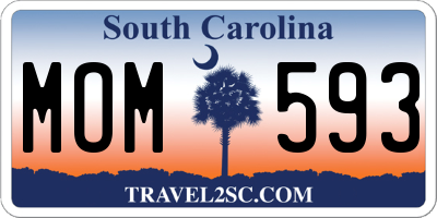 SC license plate MOM593