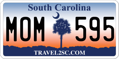SC license plate MOM595