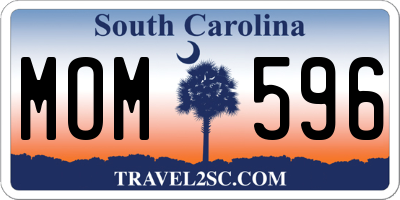 SC license plate MOM596