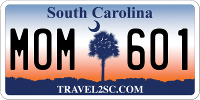 SC license plate MOM601