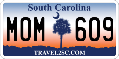 SC license plate MOM609