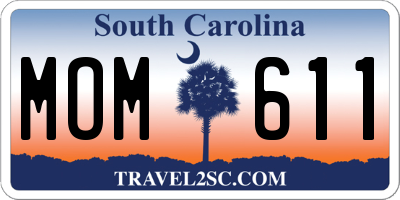 SC license plate MOM611