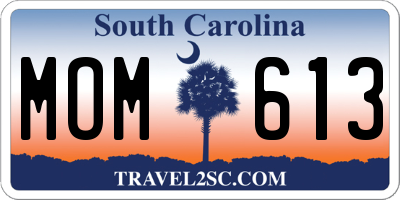 SC license plate MOM613