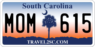 SC license plate MOM615