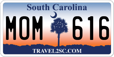 SC license plate MOM616