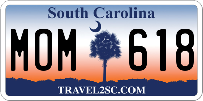 SC license plate MOM618