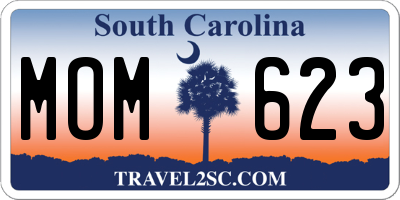SC license plate MOM623