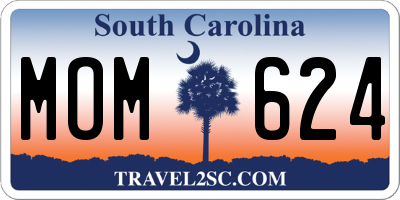 SC license plate MOM624