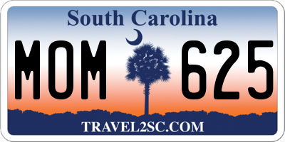 SC license plate MOM625