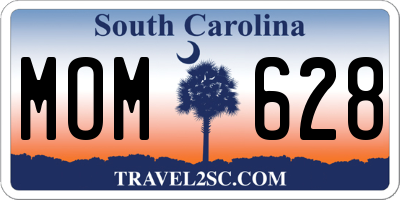 SC license plate MOM628