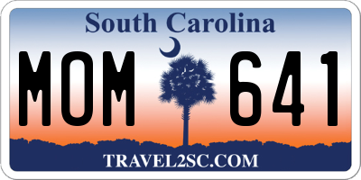 SC license plate MOM641