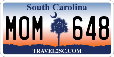 SC license plate MOM648