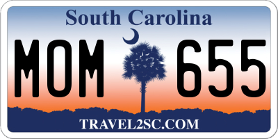 SC license plate MOM655