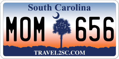 SC license plate MOM656