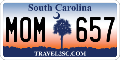 SC license plate MOM657