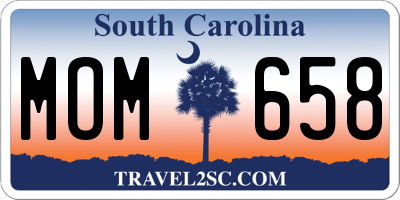 SC license plate MOM658