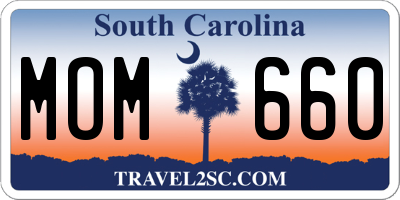 SC license plate MOM660