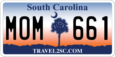 SC license plate MOM661