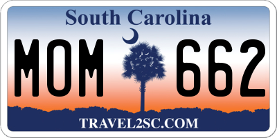 SC license plate MOM662