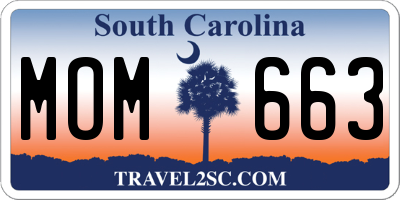 SC license plate MOM663