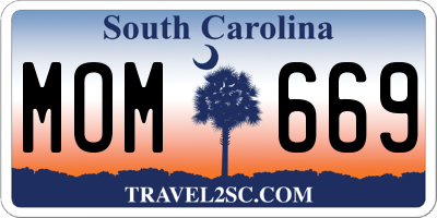 SC license plate MOM669