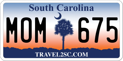 SC license plate MOM675