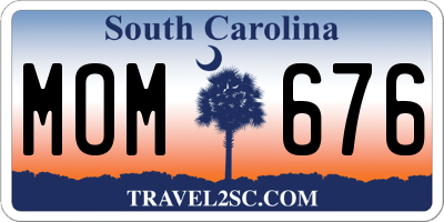 SC license plate MOM676