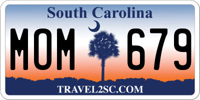 SC license plate MOM679